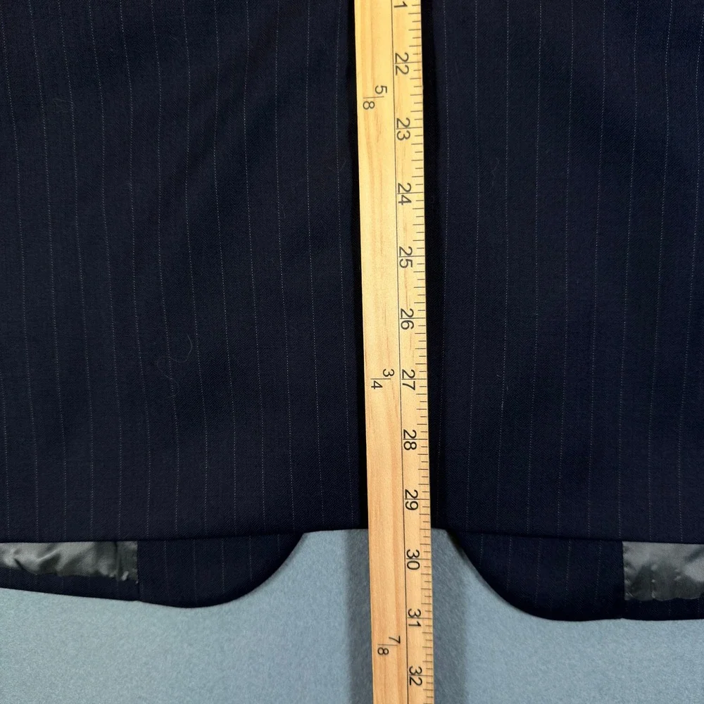 Brooks Brothers 1818 Madison Mens 44S Navy Blue Pinstripe 100% Wool Blazer Italy - Picture 6 of 8